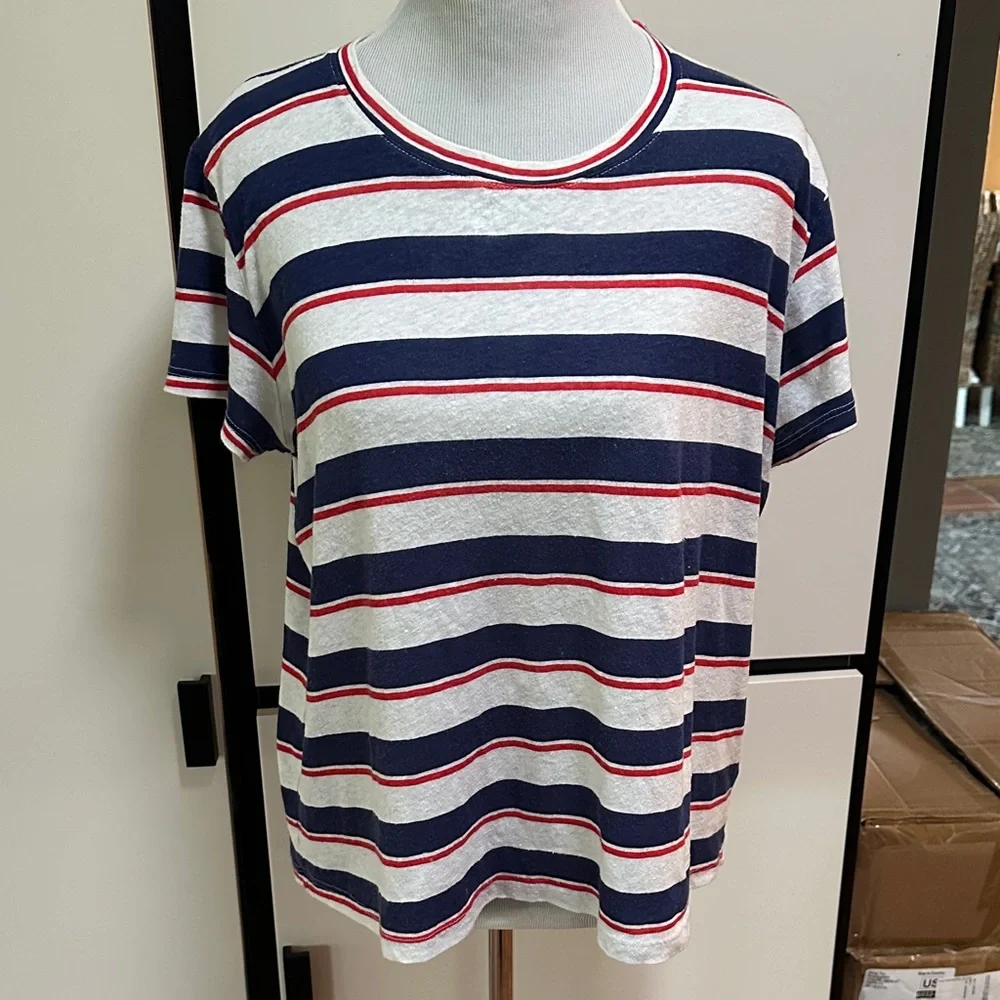 Sundry Striped Navy and Red T-Shirt M - Picture 1 of 10